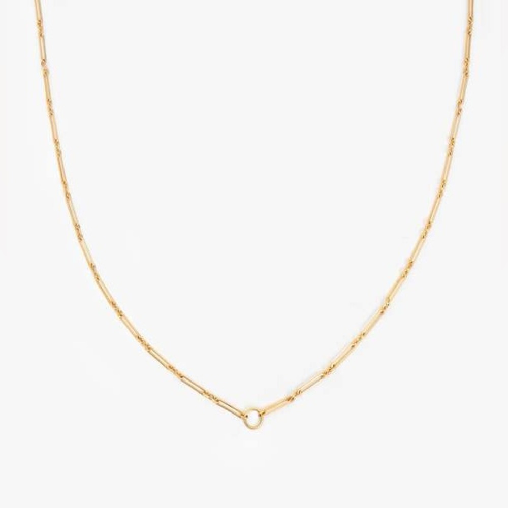 Clare V. Paperclip Charm Chain Vintage Gold